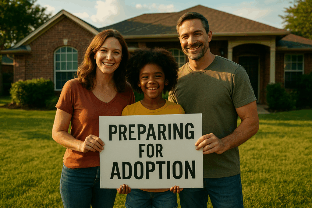An adoptive family in Texas preparing for adoption.