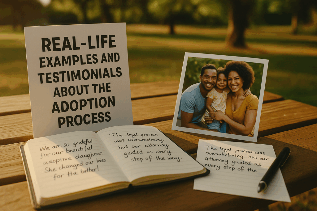 Real-life examples and testimonials about the adoption process are highlighted.