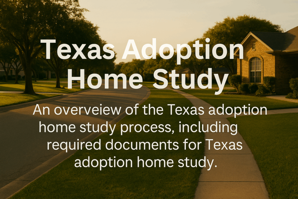 An overview of the Texas adoption home study process including required documents for Texas adoption home study.